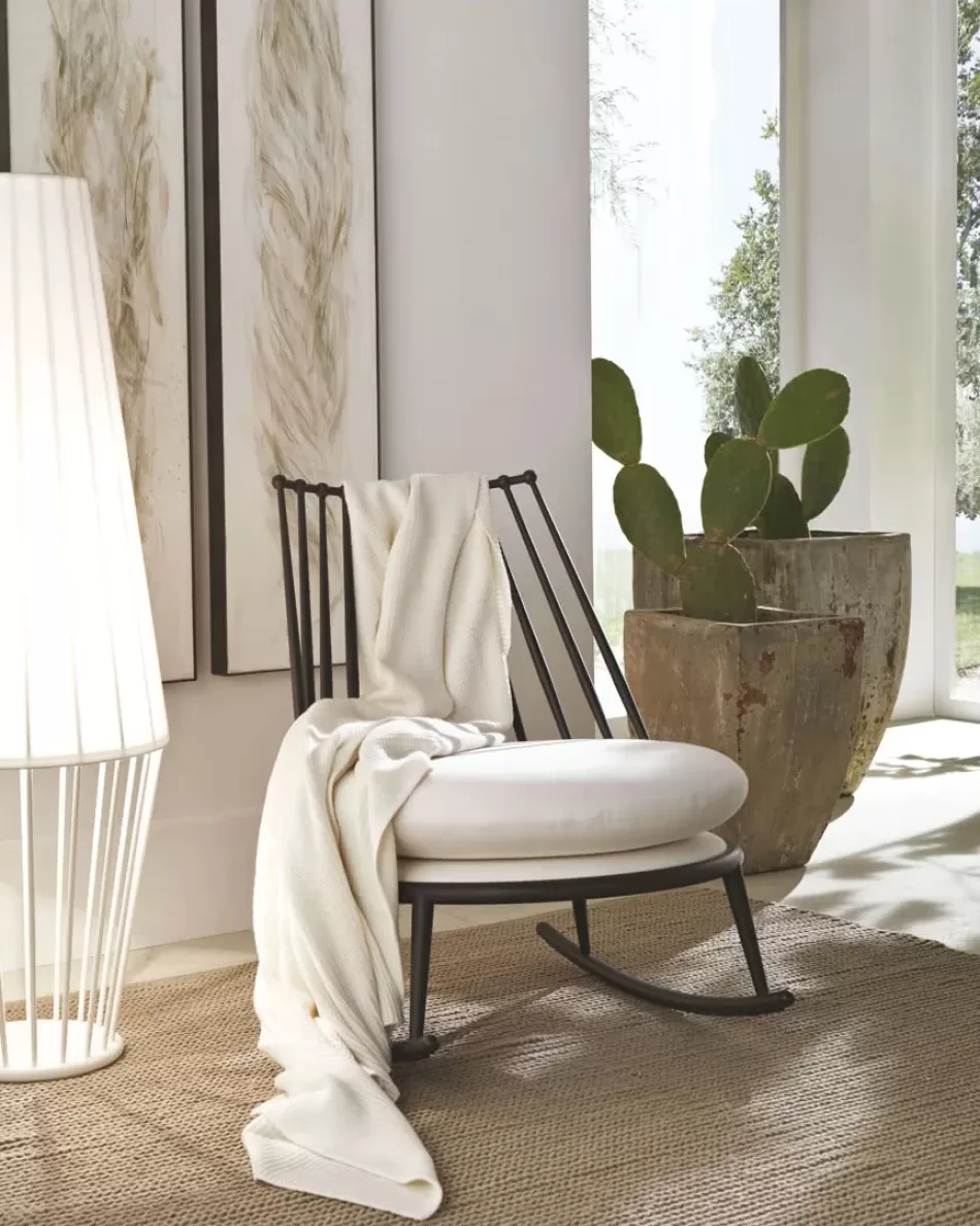 Aurora Iron Back Rocking Chair by Cantori, modern italian lounge chairs