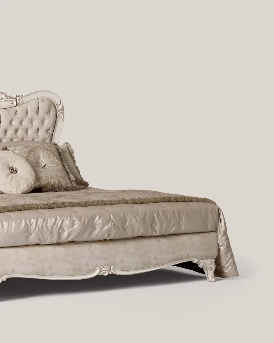 Opera Carved Bed with Capitonne Headboard, 180x200 cm, Francesco Pasi bed