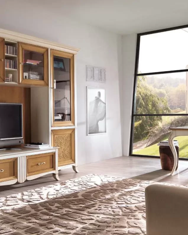 New Deco Equipped Wall with Natural Panels by Francesco Pasi, New Deco furniture in solid cherry