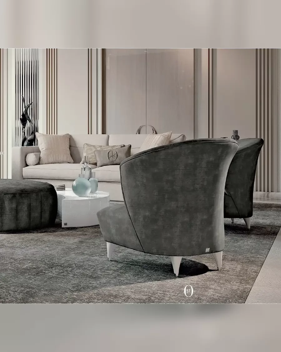 Ellipse Sofa with Straight Arms by Francesco Pasi, a sofa to pair with an Ellipse armchair