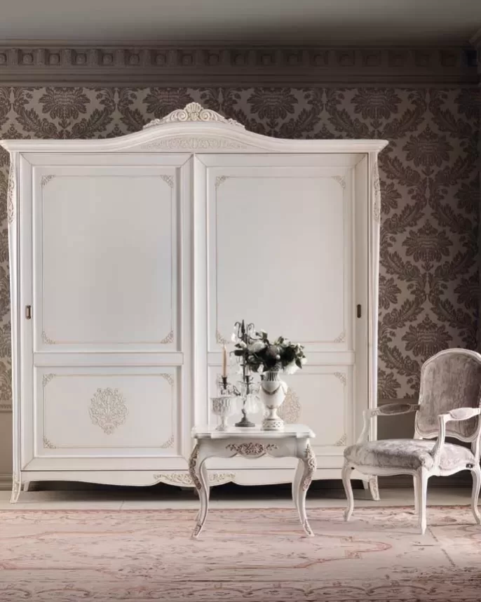 Gran Guardia Wardrobe, 2 Sliding Doors, Wood Panels by Francesco Pasi, Italian wardrobe for the master bedroom
