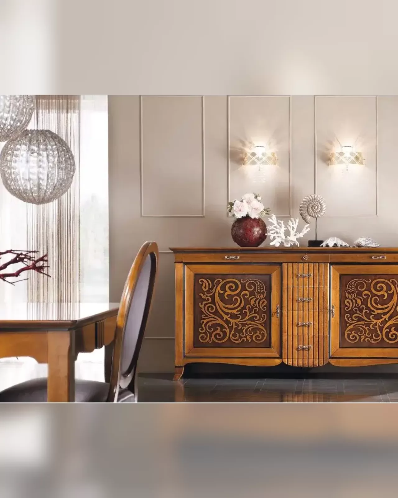 New Deco Sideboard with Natural Bicolor Panels by Francesco Pasi, sideboard made in italy