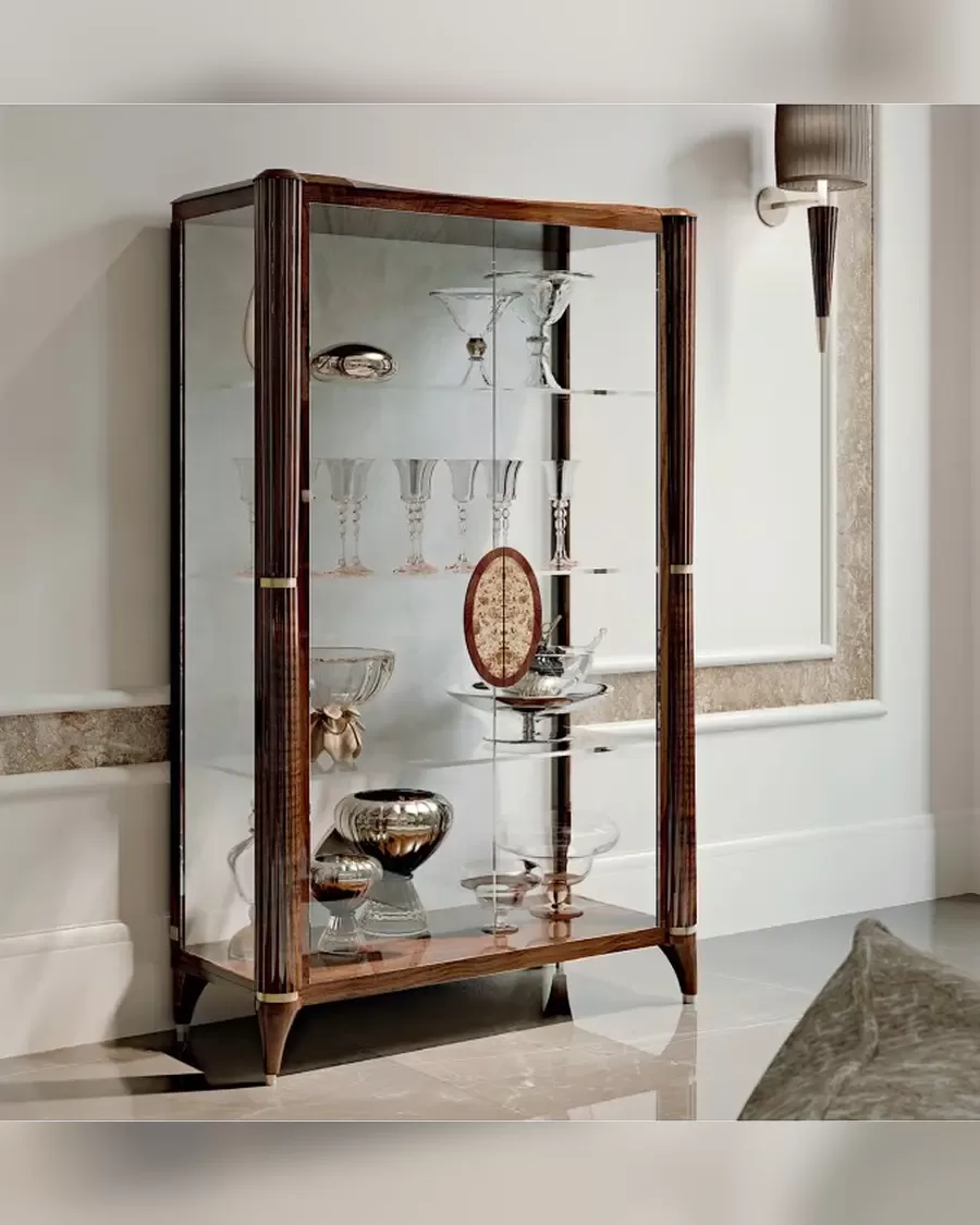 Ellipse Two-Door Glass Cabinet by Francesco Pasi, modern contemporary furniture