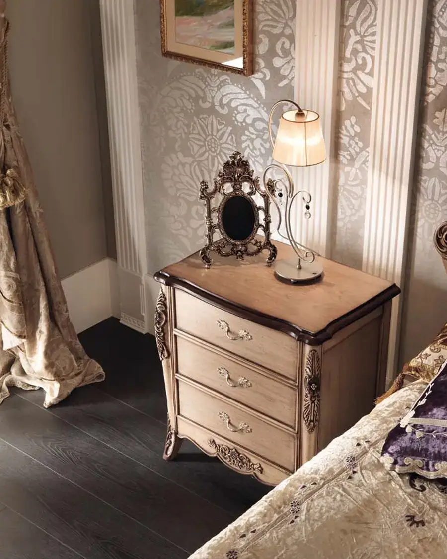 Gran Guardia Nightstand 2051, a luxury bedside table made to order in Italy