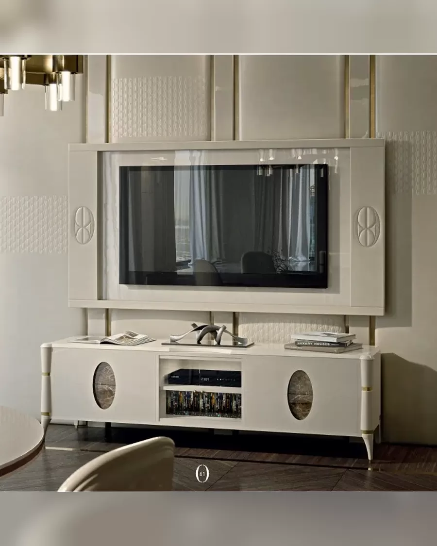 Ellipse TV Base with Marble Ovals by Francesco Pasi, Ellipse collection