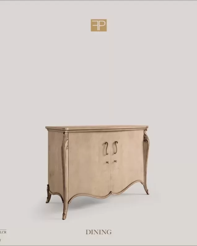 Opera Shaped Sideboard, Flat Doors by Francesco Pasi, the base that matches a silver china cabinet