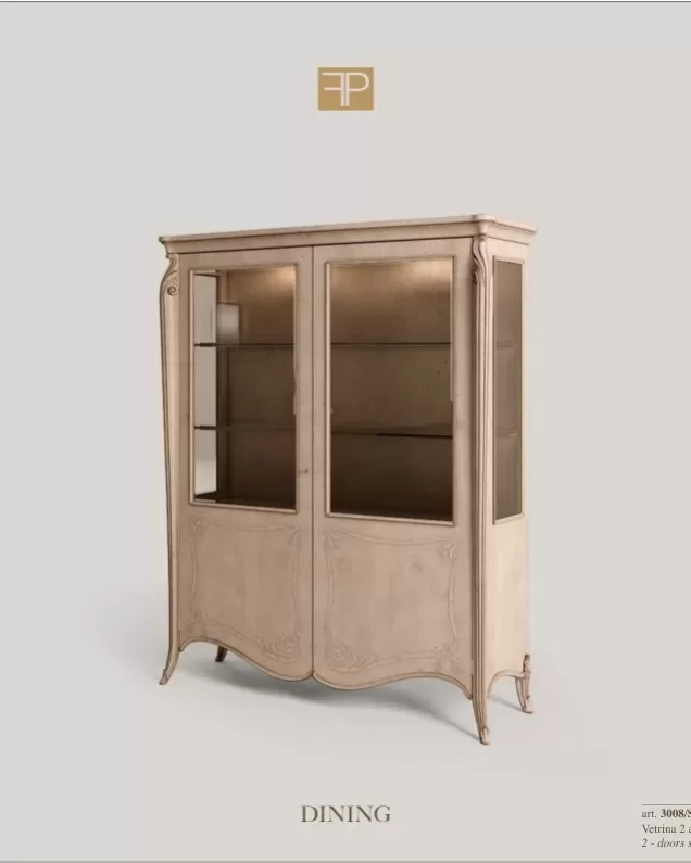 Opera Shaped Silver Cabinet, luxury home furnishing