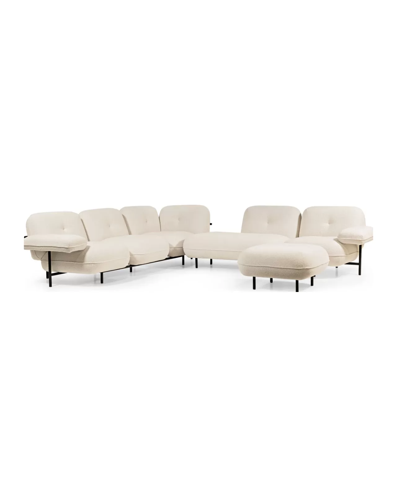 Cloud Modular Sofa by Cantori, luxury settee, made to order in Italy