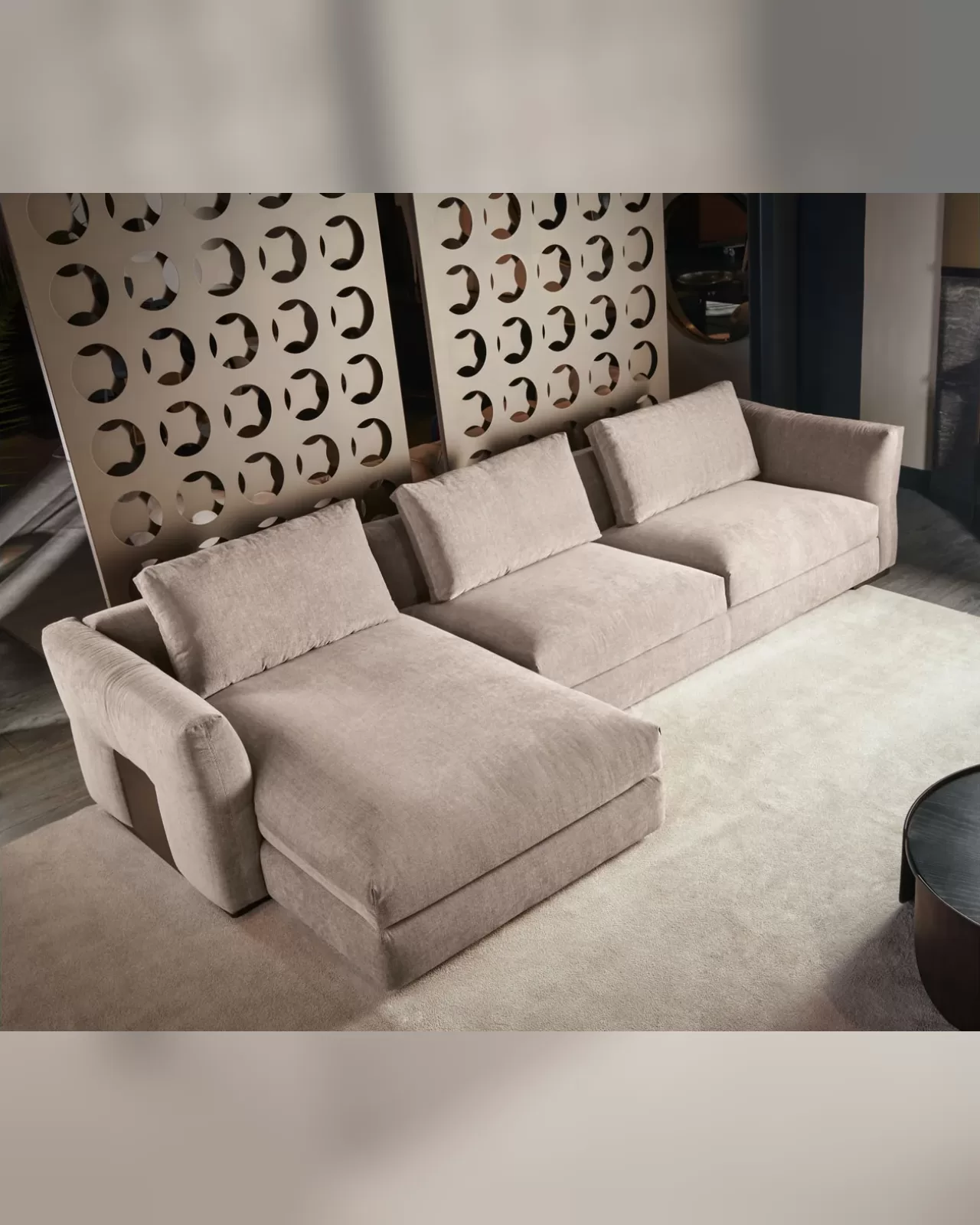Montecarlo Angular Sofa by Cantori, living room luxury sofa, made to order in Italy
