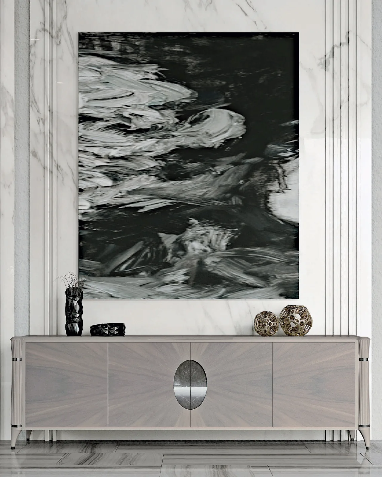 Ellipse sideboard by Francesco Pasi, luxury credenza