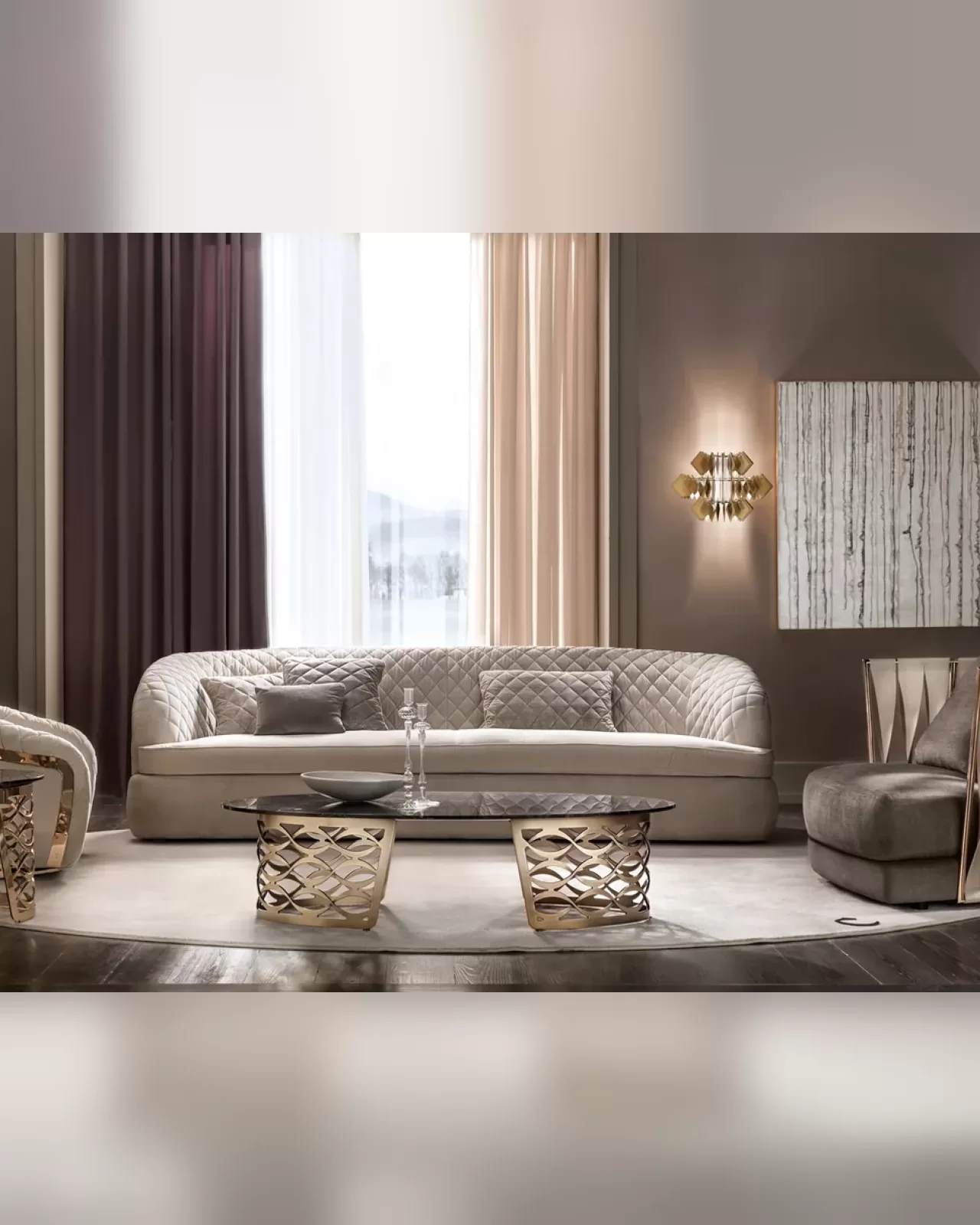 Isidoro Oval Coffee Table by Cantori, high-end living room table