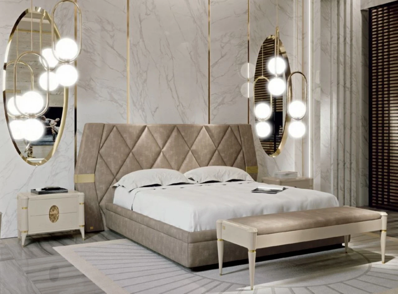 Ellipse Upholstered Bed by Francesco Pasi, luxury bedroom furniture