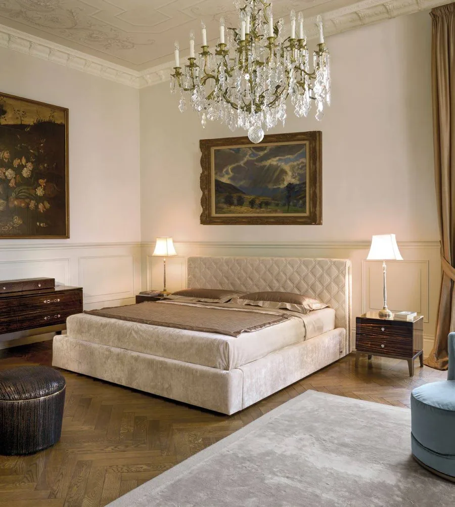 Letto Helmut di Longhi, letto imbottito di lusso