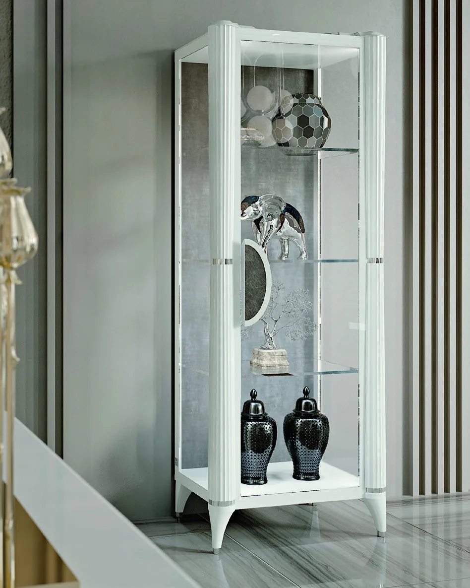 Ellipse One-Door Glass Cabinet, Francesco Pasi Italian furniture for the dining room