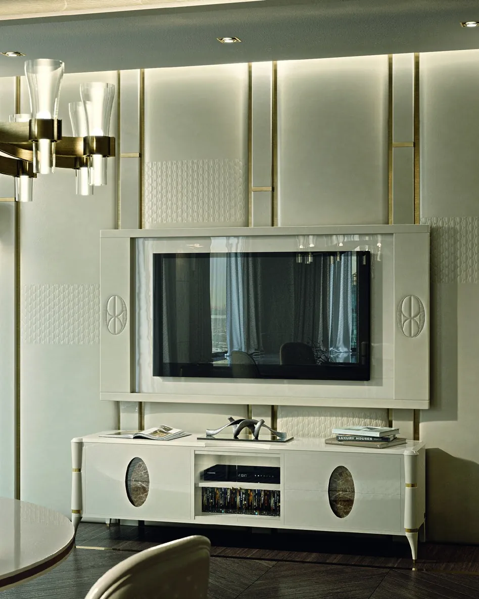 Ellipse TV Base with Marble Ovals, image 2 of 2, by Francesco Pasi