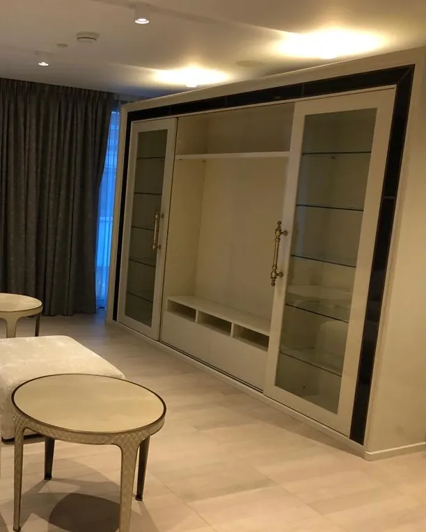 Ellipse Wall Unit with Sliding Doors, Francesco Pasi Italian furniture for the living room