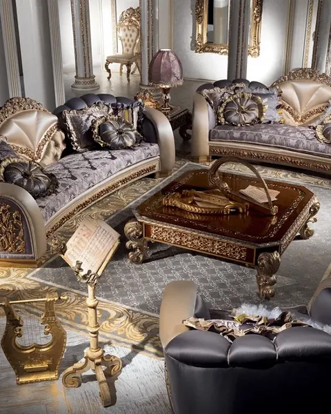 Soggiorno Imperial di Cappelletti, mobili italiani per il soggiorno di una villa