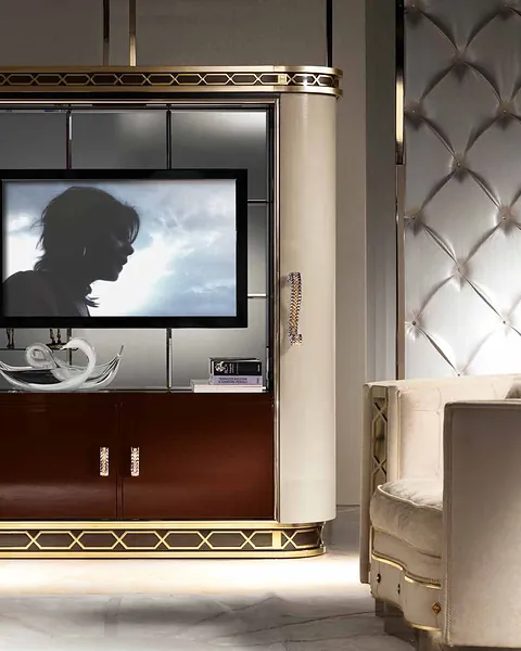 Porta TV Lilium di Cappelletti, mobili italiani per il soggiorno di un attico
