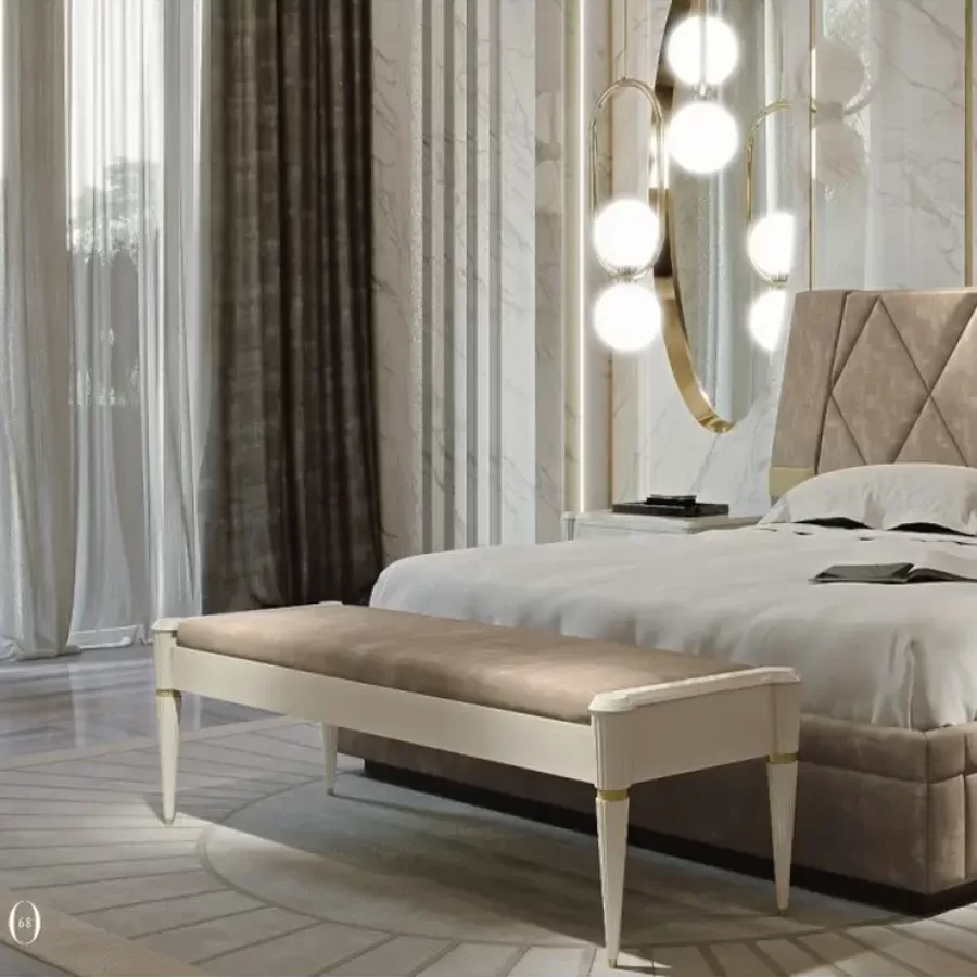 Ellipse Bench by Francesco Pasi, luxury bedroom furniture