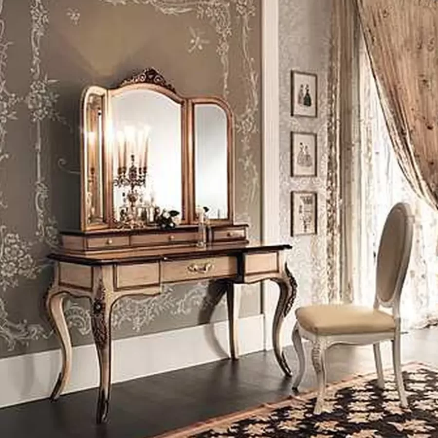 Ellipse Dressing Table by Francesco Pasi, a dressing table in the finish of the bedside tables