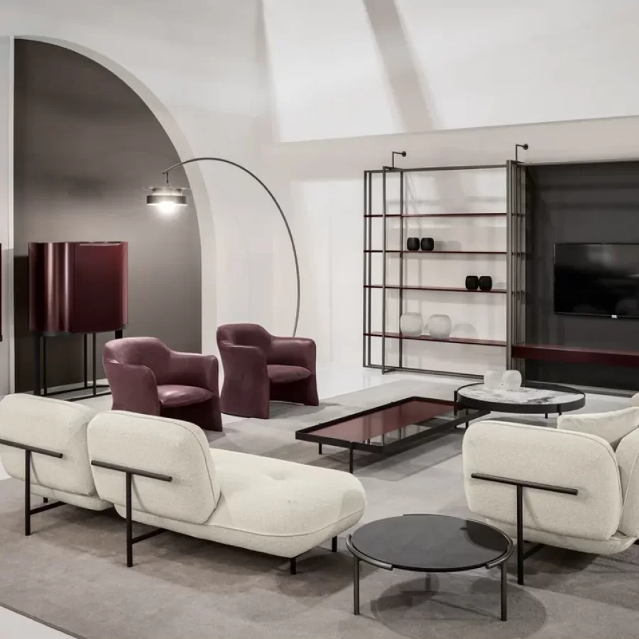 Cloud Modular Sofa by Cantori, modern Italian couch for the living room, in leather