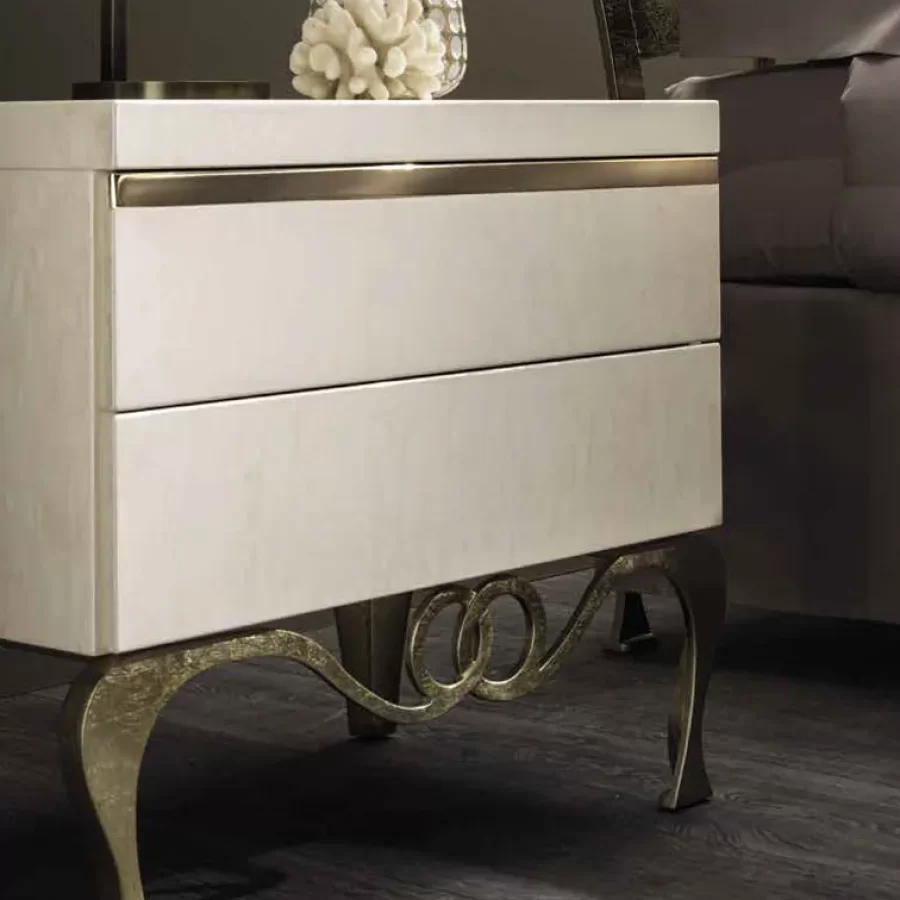J'Adore Bedside Table by Cantori, nightstand, made to order in Italy, 59 cm wide