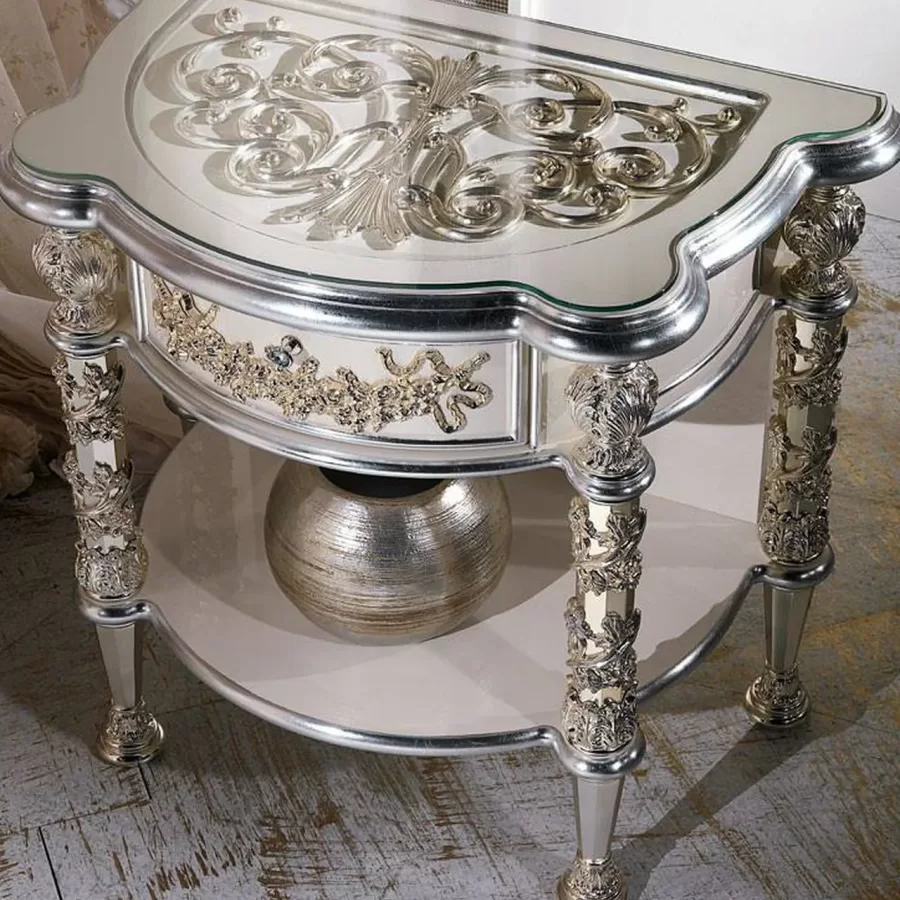 Royal Bedside Table RY102, Cappelletti Royal collection, classic Italian bedside table product view, photo 1 of 3