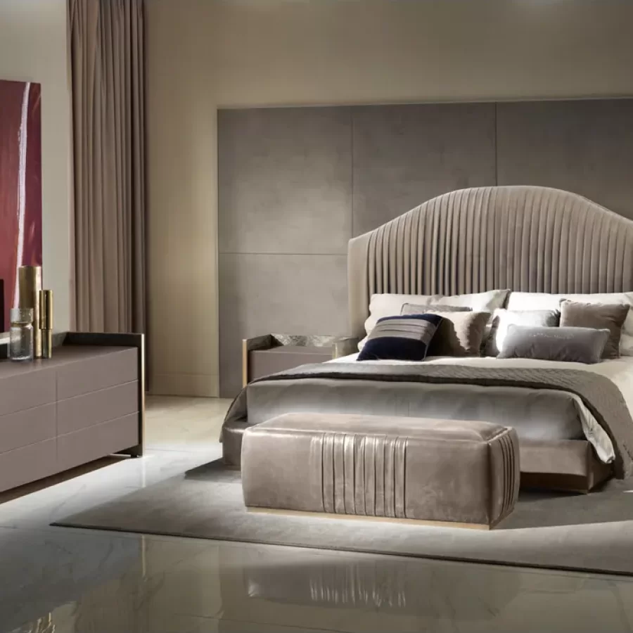 Cobalto Bed by Epoque, luxury bedroom furniture, with storage, upholstered bed