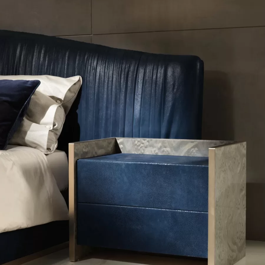 Eagle Nightstand by Epoque, luxury Italian furniture for the bedroom, in leather