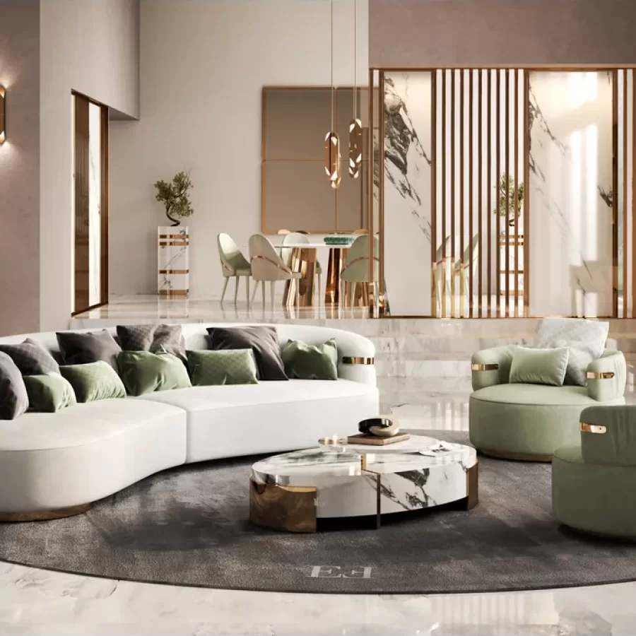 Florite Sofa by Epoque, modern Italian couch for the living room, curved sofa