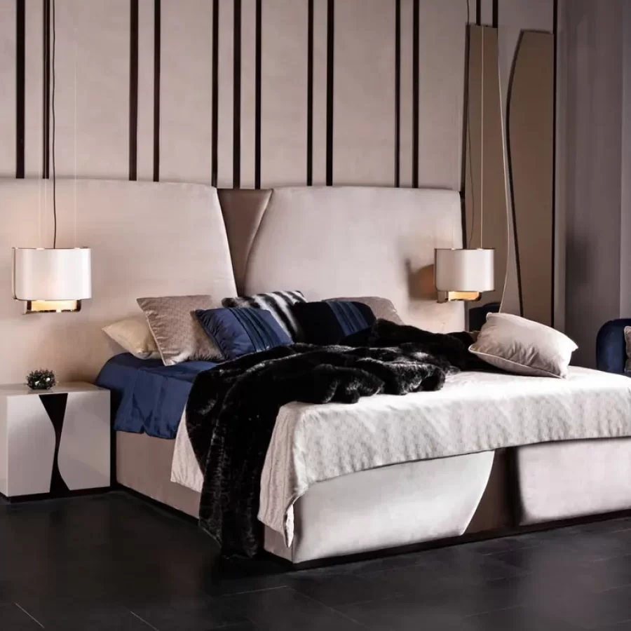 Krypton Bed by Epoque, luxury Italian furniture for the bedroom, with storage