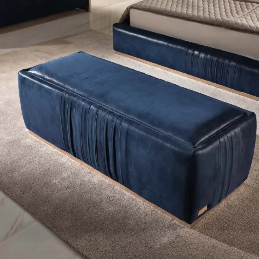 Licena Pouf by Epoque, Italian furniture company for the living room, in leather