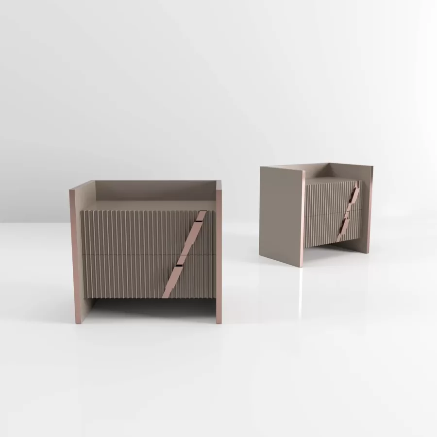 Mochi Nightstand by Epoque, luxury Italian furniture for the bedroom, in gloss lacquer