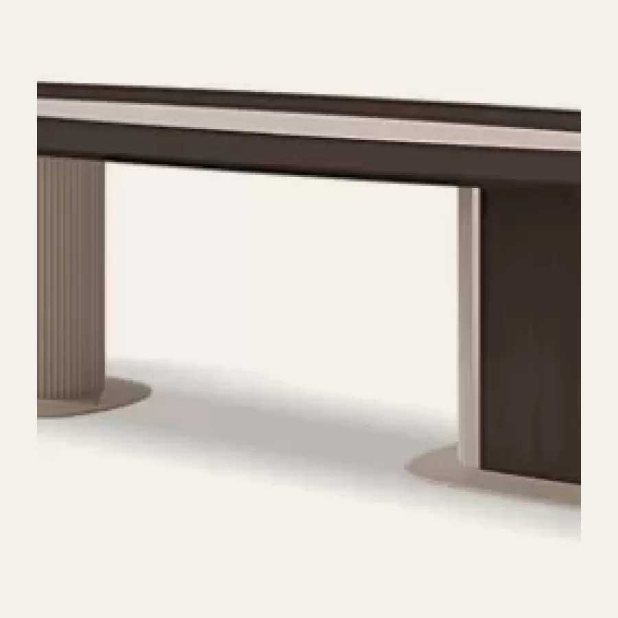 Icon Barrel-Shaped Table, Double Base by Francesco Pasi, dining table set, 400 cm wide