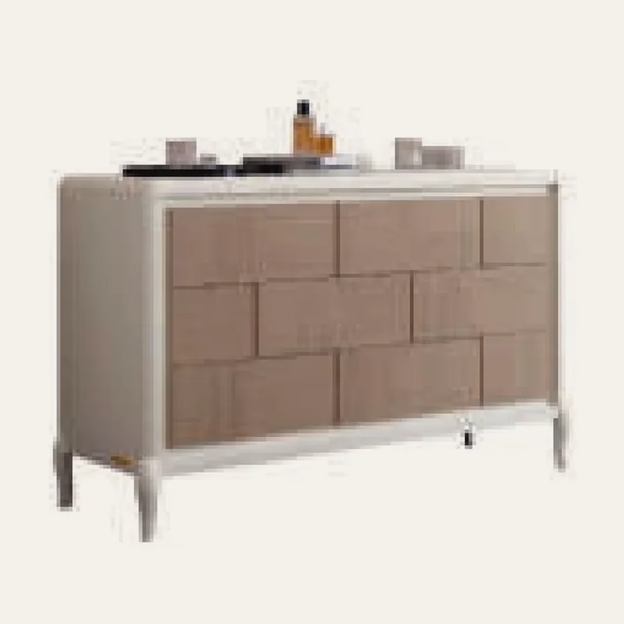 Ocean Chest of Drawers, Natural oak facade by Francesco Pasi, modern dresser, 142 cm wide
