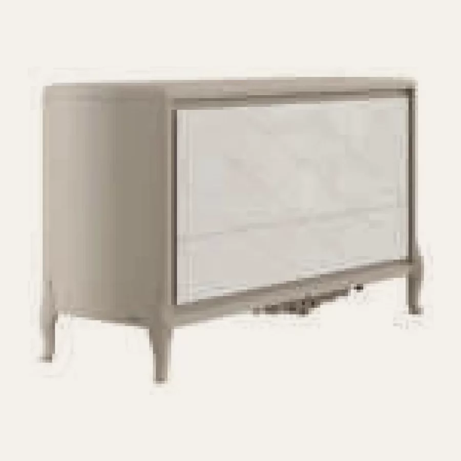 Ocean Chest of Drawers, Hand-carved touch-decor facade by Francesco Pasi, modern dresser, 142 cm wide