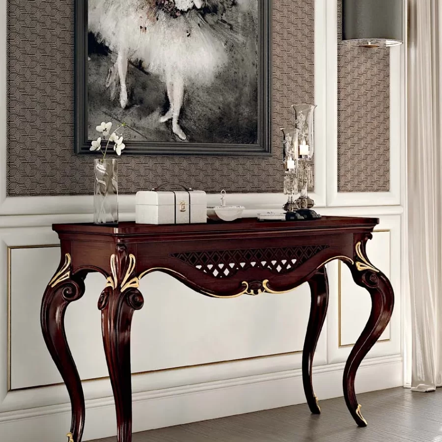 Opera Console with Marble Top by Francesco Pasi, luxury console table, 130 cm wide