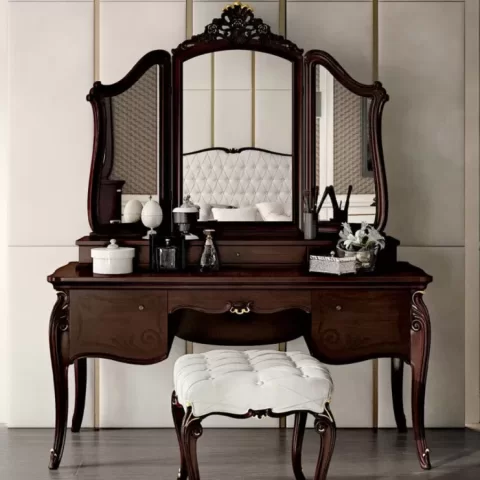 Opera Dressing Table Desk, Carved "B" Decoration