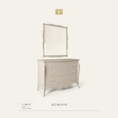 Opera Shaped Chest of Drawers, 3 Drawers