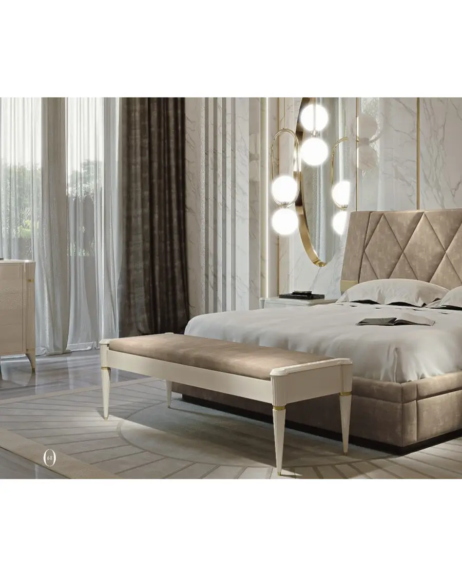 Ellipse Bench by Francesco Pasi, Italian furniture manufacturer for the bedroom, in leather