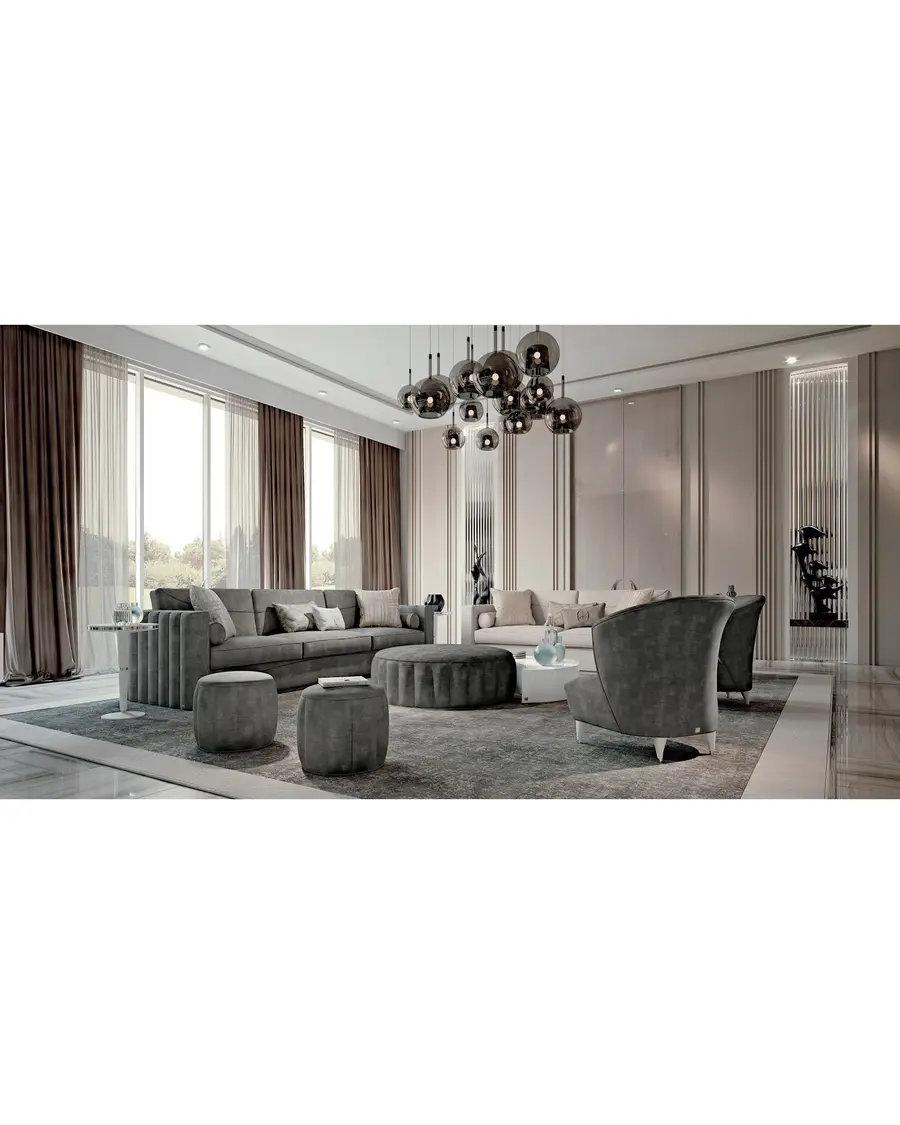 Ellipse Large Round Pouf by Francesco Pasi, Italian furniture manufacturer for the living room, in leather