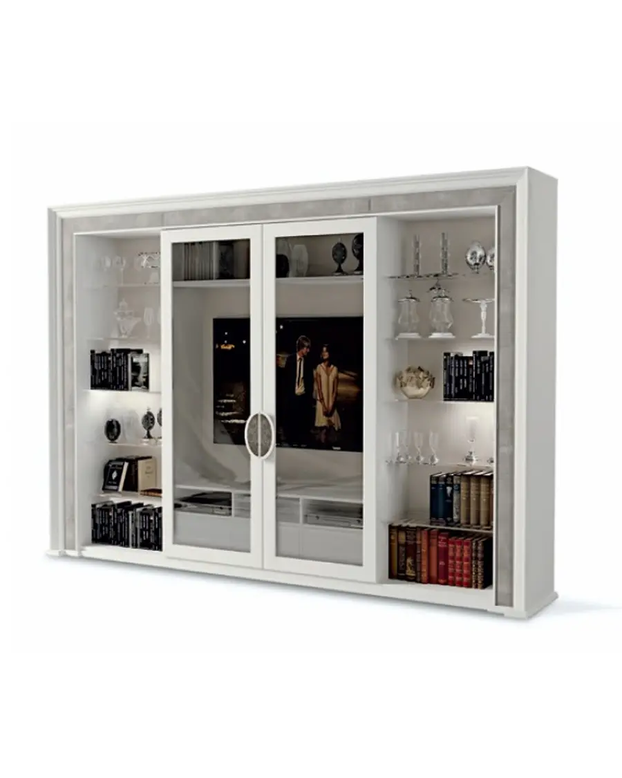Ellipse Wall Unit with Sliding Doors by Francesco Pasi, Italian furniture manufacturer for the living room