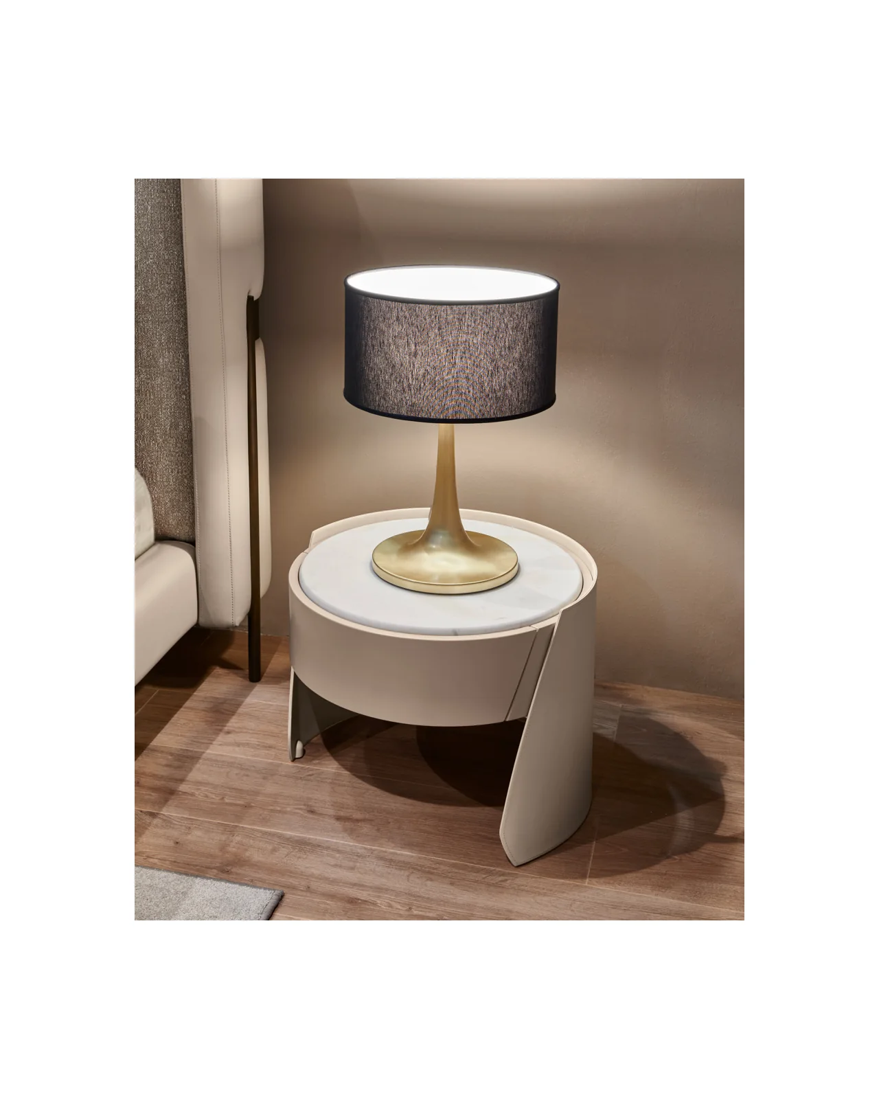 Sharon bedside table by Cantori, in an interior setting, photo 1 of 1