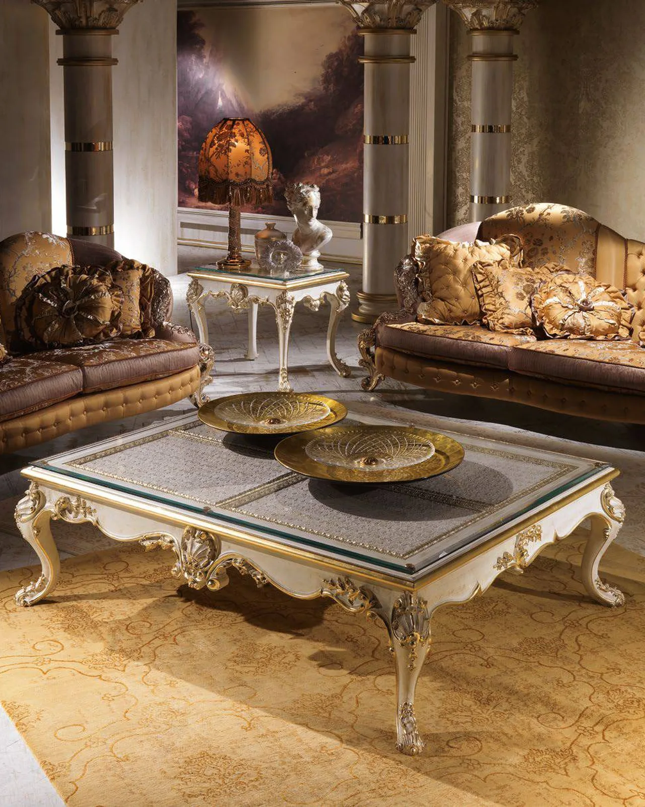 Tavolino Royal RY174, collezione Royal di Cappelletti, tavolino classico italiano in un soggiorno classico, foto 1 di 2