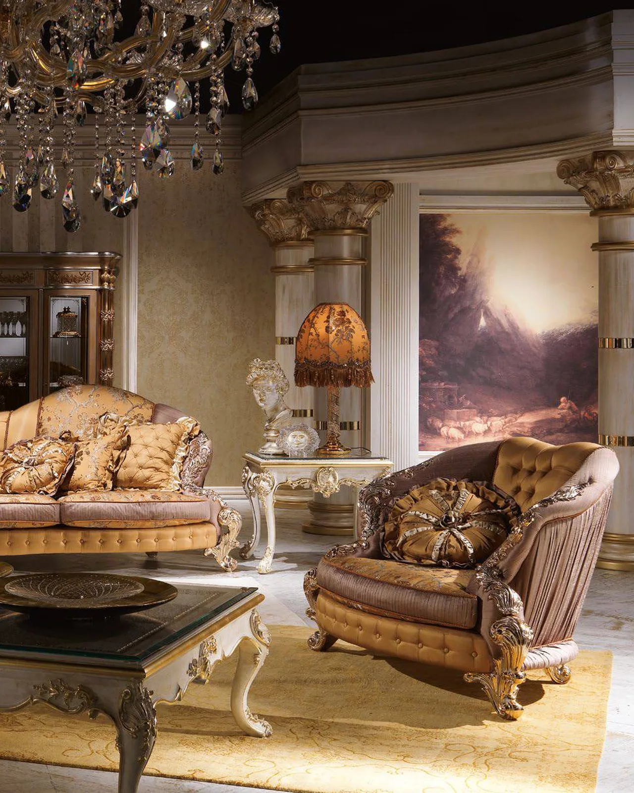 Tavolino Royal RY174, collezione Royal di Cappelletti, tavolino classico italiano in un soggiorno classico, foto 2 di 2