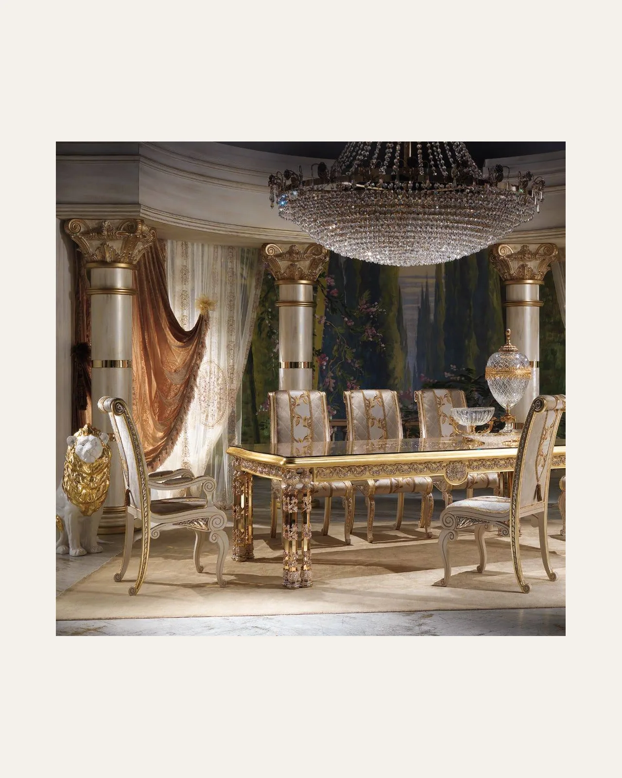 Specchio Royal RY050, collezione Royal di Cappelletti, specchio classico italiano in una sala da pranzo classica, foto 4 di 4