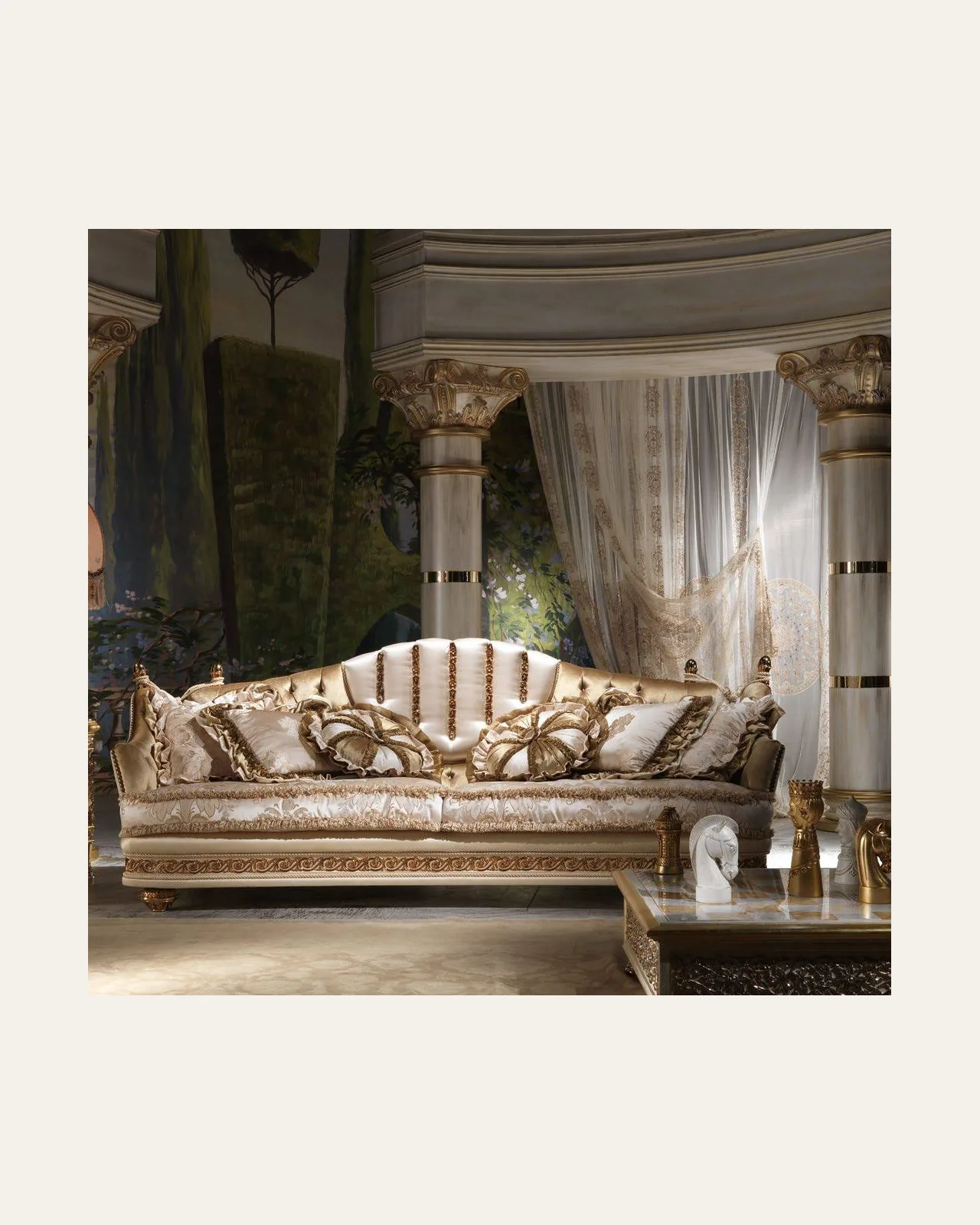 Royal Three-Seater Sofa RY073, Cappelletti Royal collection, classic Italian sofa in a classic living room setting, photo 1 of 3