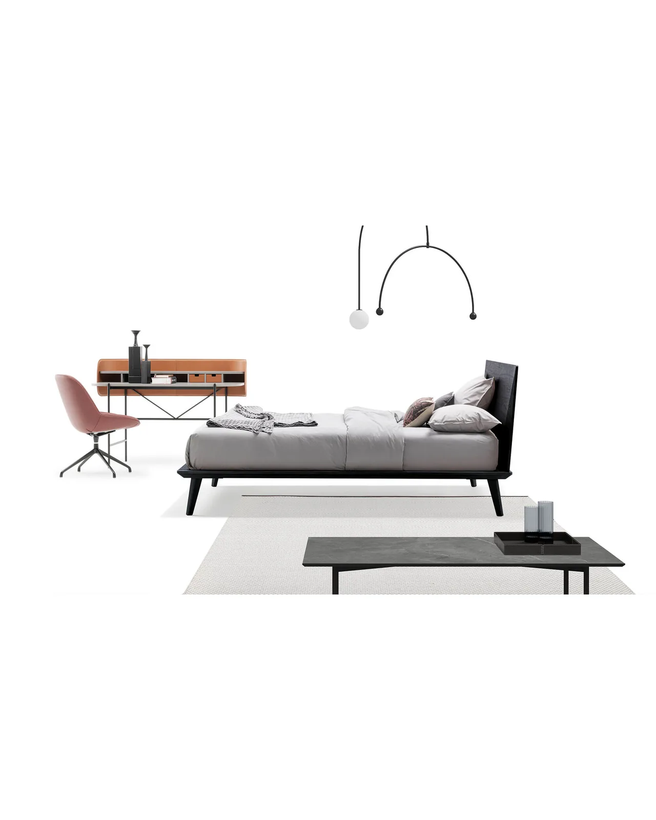 Kiru bed by Dall'Agnese, in an interior setting, photo 3 of 4, Nobili Design catalog
