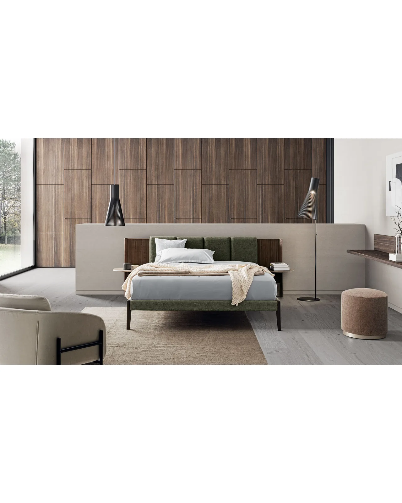 Letto Millerighe di Dall'Agnese, in un ambiente arredato, foto 2 di 7, catalogo Nobili Design