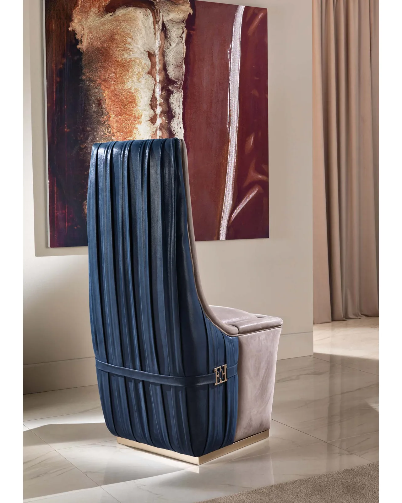 Aglaia Armchair by Epoque, Exence collection, luxury Italian armchair in a contemporary living room interior, photo 2 of 3